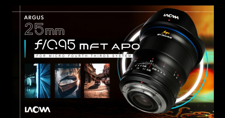 老蛙發布M4/3超大光圈標準定焦鏡Laowa Argus 25mm F0.95 MFT APO！