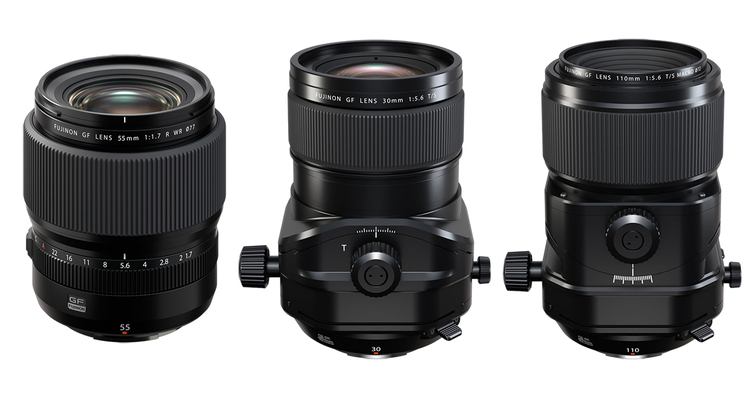 富士發表GF55mm F1.7大光圈鏡頭和GF30mm F5.6、GF110mm F5.6移軸鏡