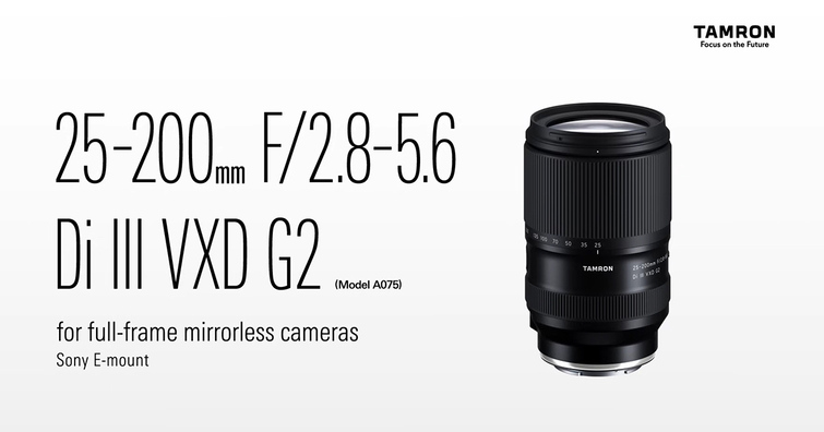 Tamron 正式發表 25-200mm F2.8-5.6 Di III VXD G2！建議售價 NT$27,500